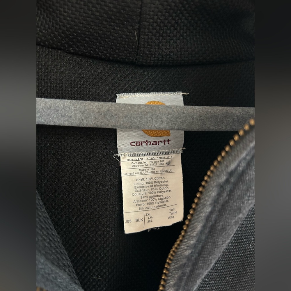 Vintage Carhartt Duck Canvas Active Thermal Lined USA Jacket Mens Size 4XL Tall - Picture 4 of 9